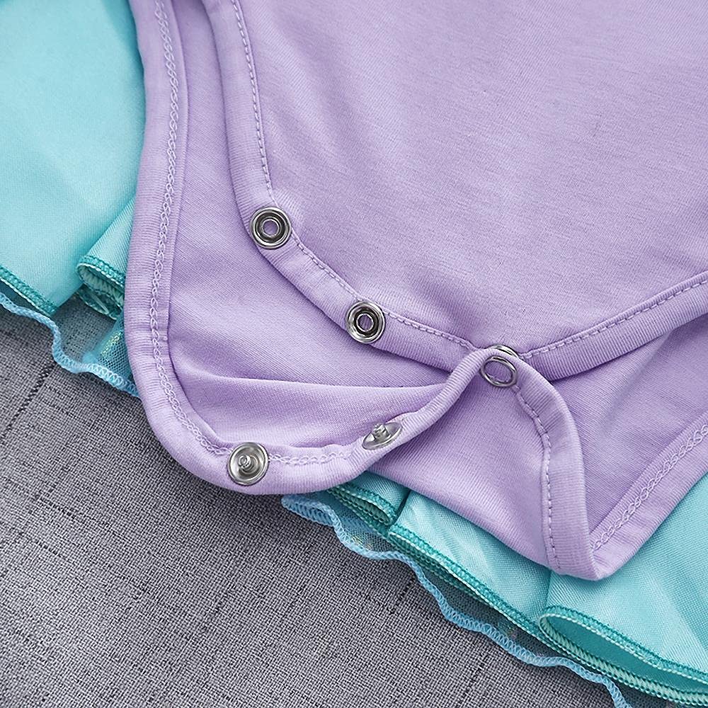 Dressy Daisy Infant Baby Girl Princess Mermaid Romper Costumes Onesie Dress Bodysuit with Headband Halloween Birthday Party Fanc