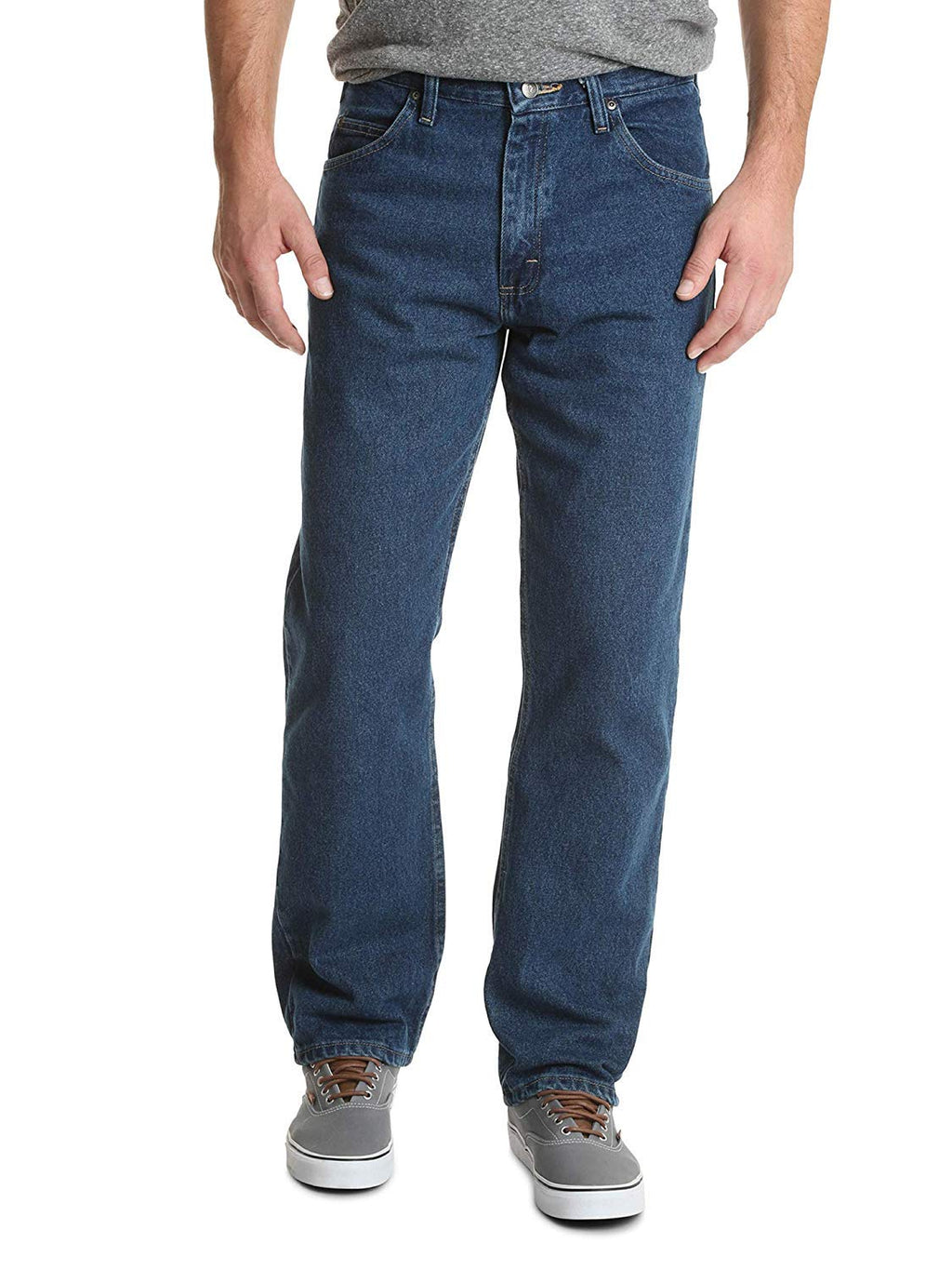 Wrangler Authentics Men's Big & Tall Classic 5-Pocket Relaxed Fit Cotton Jean, Dark Stonewash, 50W x 30L