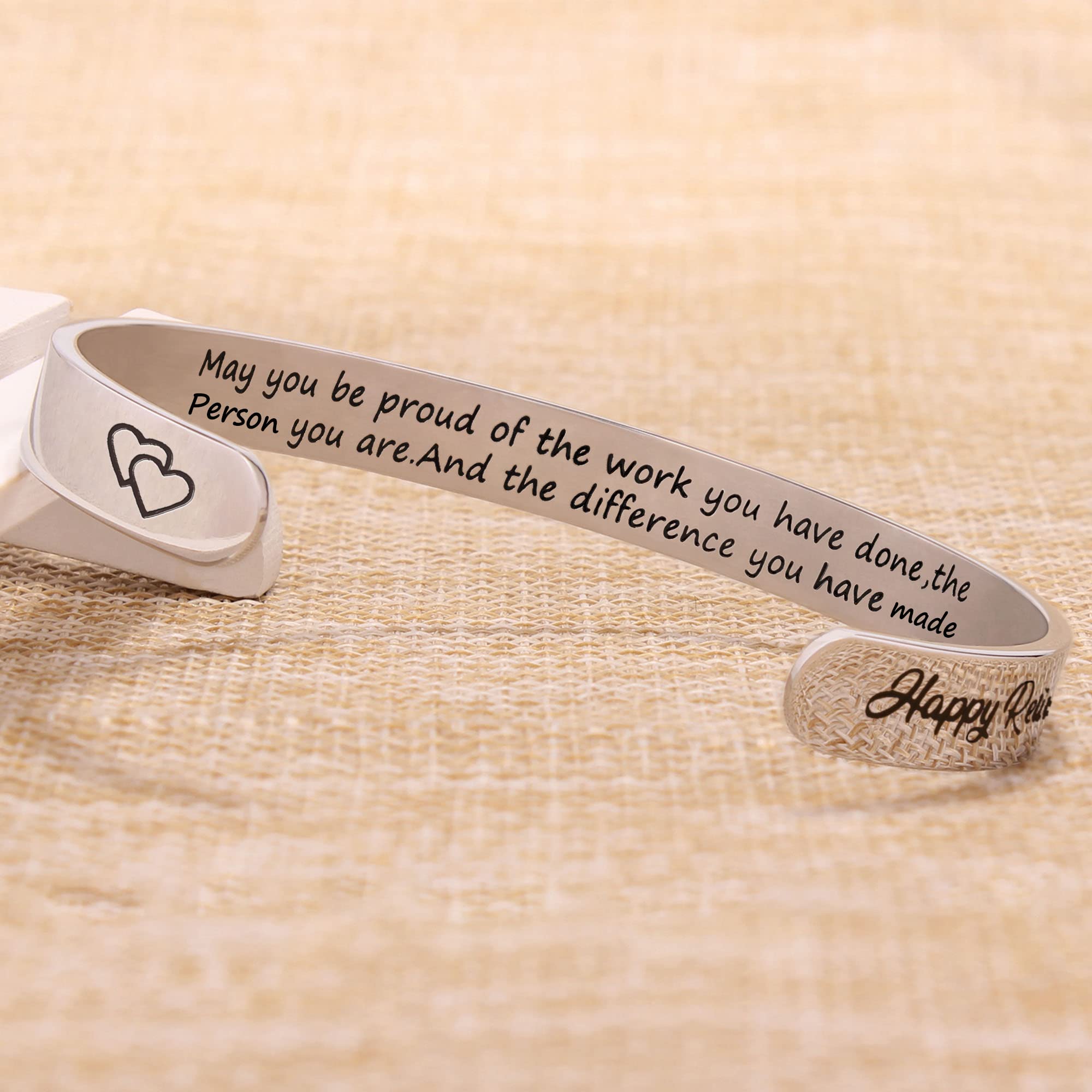 Btysun Retirement Gifts for Women Cuff Bracelets Inspirational Best Friend Bracelet Birthday Gifts for Female Friendship Mantra