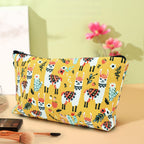Cosmetic Bags for Women Small Lovely Llama and Cacti Makeup Bag for Purse Travel Toiletry Bag Accessories Organizer Zipper Pouch
