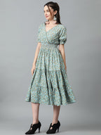 Kotty WomenS Fit And Flare Printed Multicolor Dress