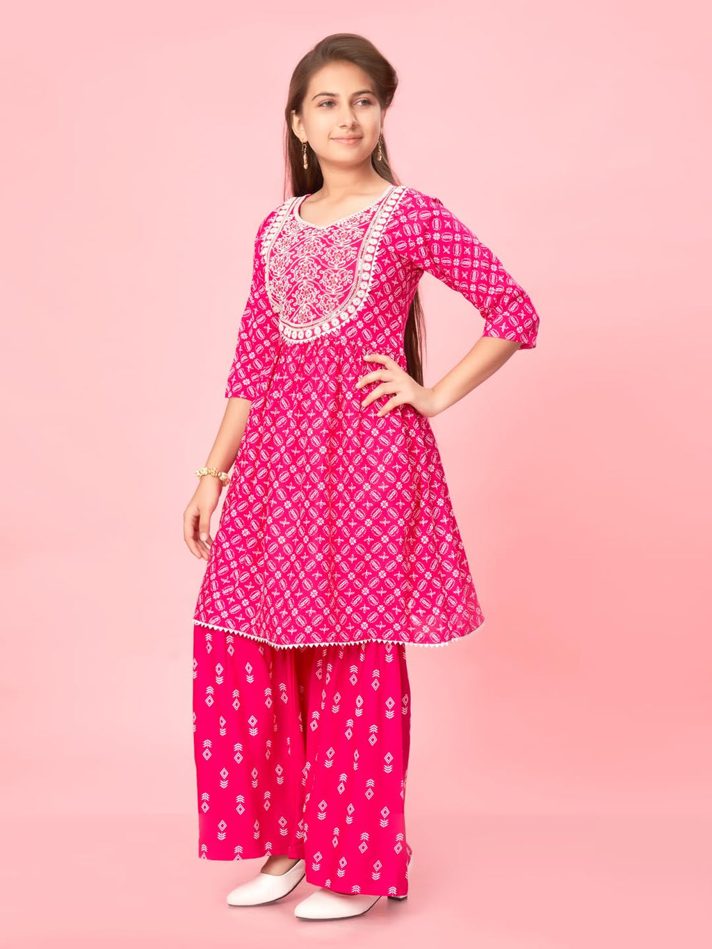 Aarika GirlS Cotton Kurti Sharara Set (New_Sh-Ap-C-4_Rani