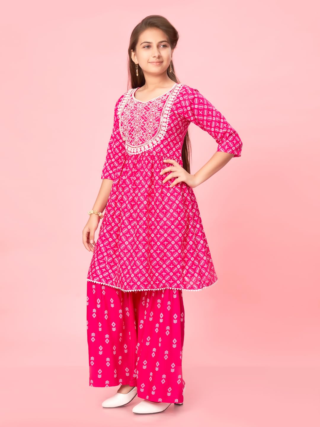 Aarika GirlS Cotton Kurti Sharara Set (New_Sh-Ap-C-4_Rani