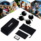 Joopin Round Sunglasses 2 Pack Small Circular Sun Glasses Polarized UV400 Circle Shades for Men and Women Halloween Costume