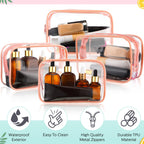 Weewooday 12 Pieces Clear Cosmetics Bag PVC Zippered Clear Toiletry Carry Pouch Cosmetic Makeup Bag Waterproof Makeup Bag Vinyl