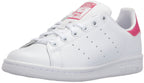 adidas Originals Boy's Stan Smith Sneaker, White/White/Pink, 6 Little Kid