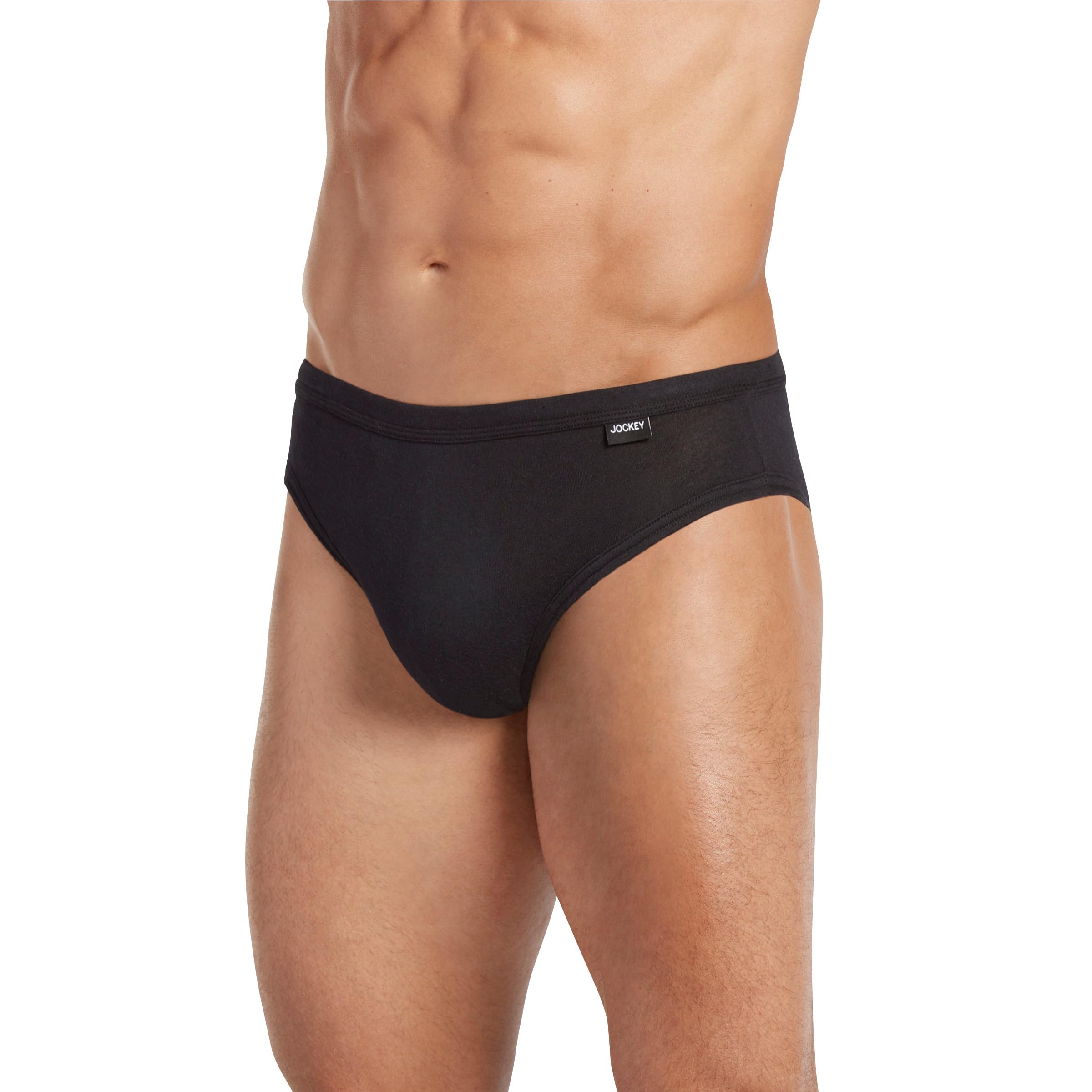 Jockey Men's Underwear Elance Bikini - 3 Pack, Black, XL