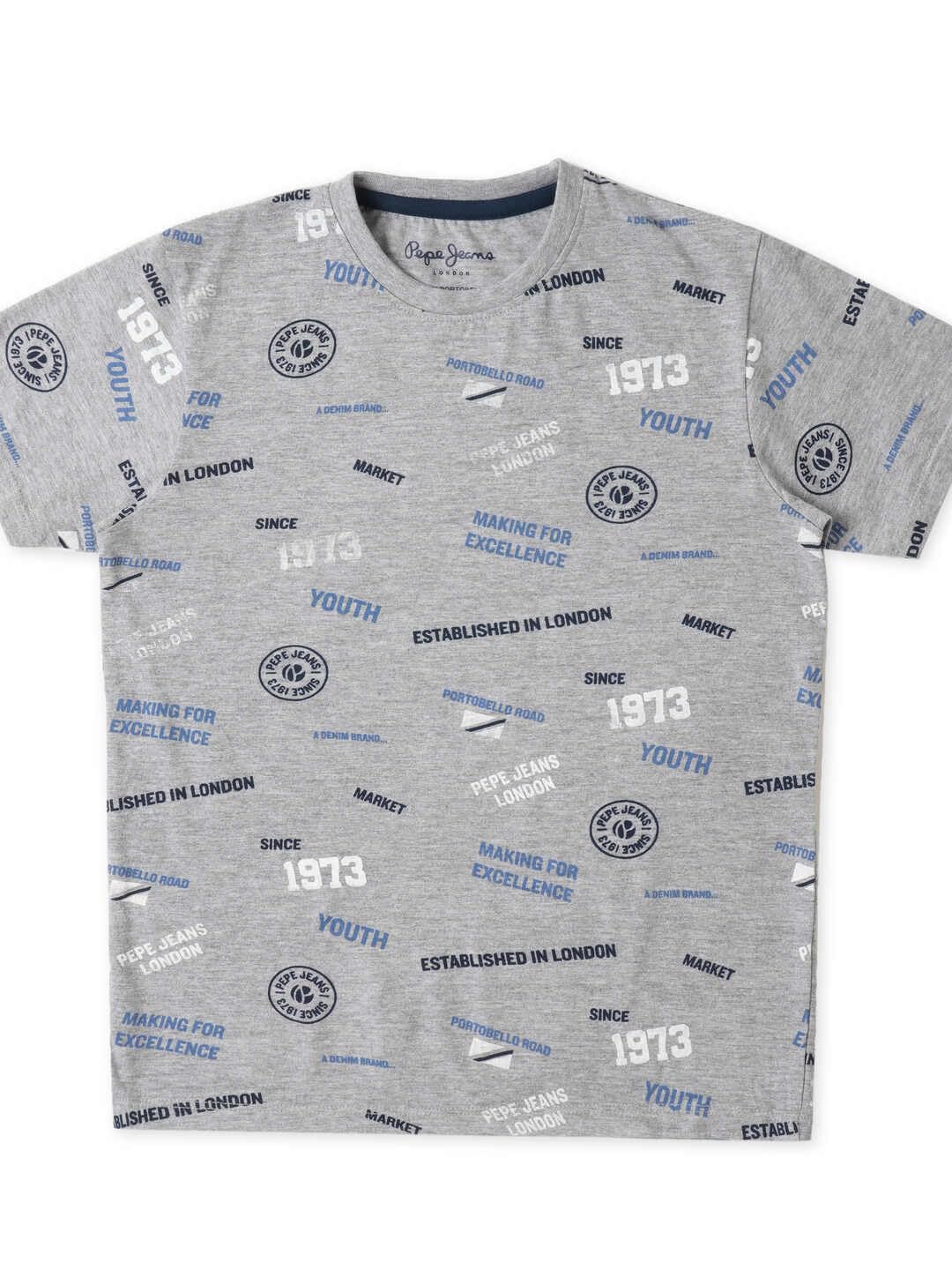 Pepe Jeans BoyS Regular Fit T-Shirt (Pb5036639334_Grey Melange