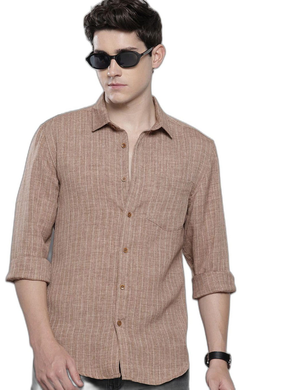 The Indian Garage Co Mens Slim Fit Striped Shirt