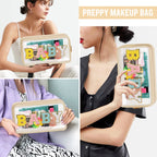 Chenille Letter Clear Makeup Bag with Zipper and Waterproof Nylon