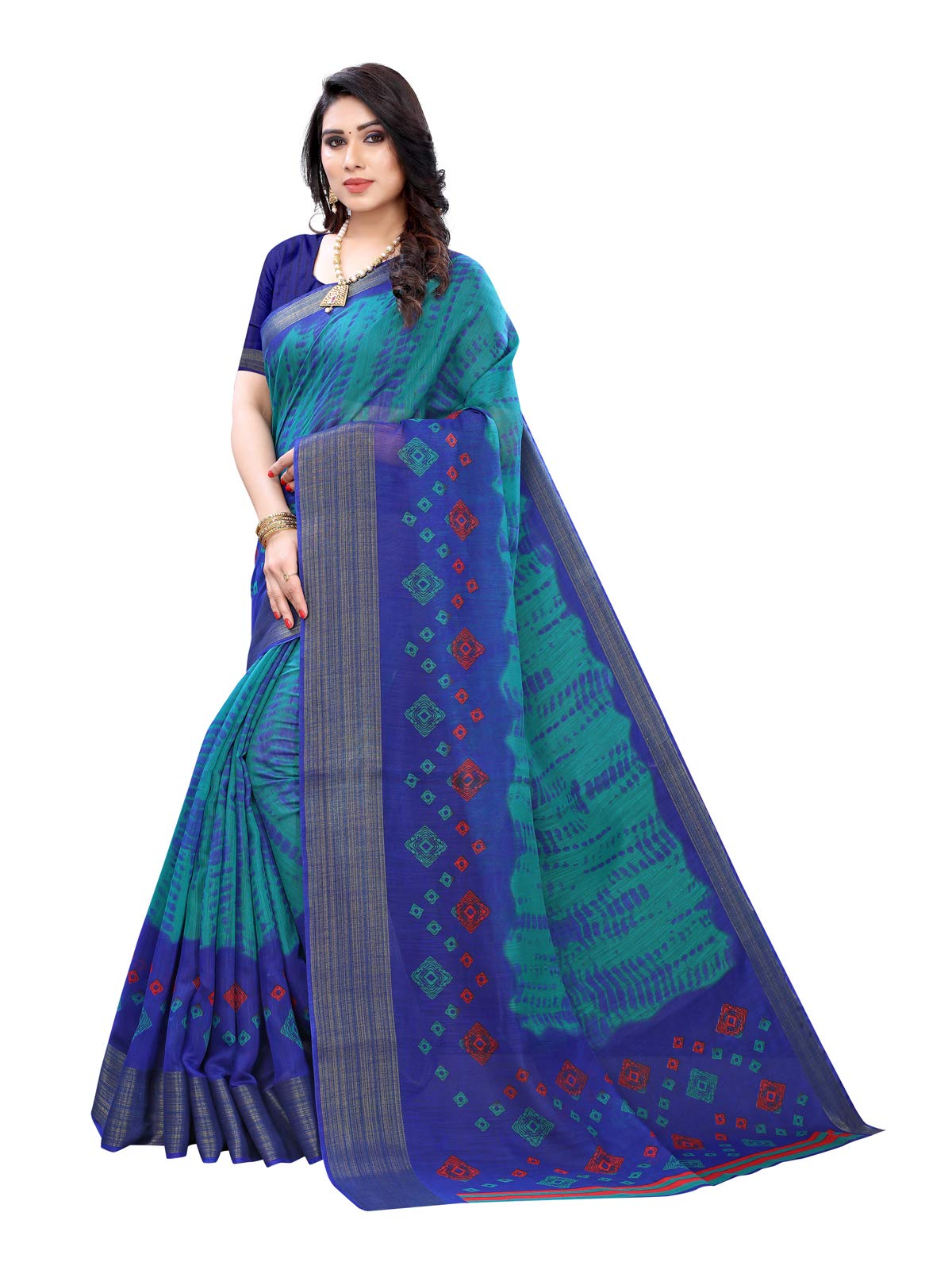 Satrani Womens Satin Cotton Saree