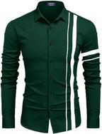 Bellstone Mens Solid Regular Fit Shirt (B-8200_Dark Green
