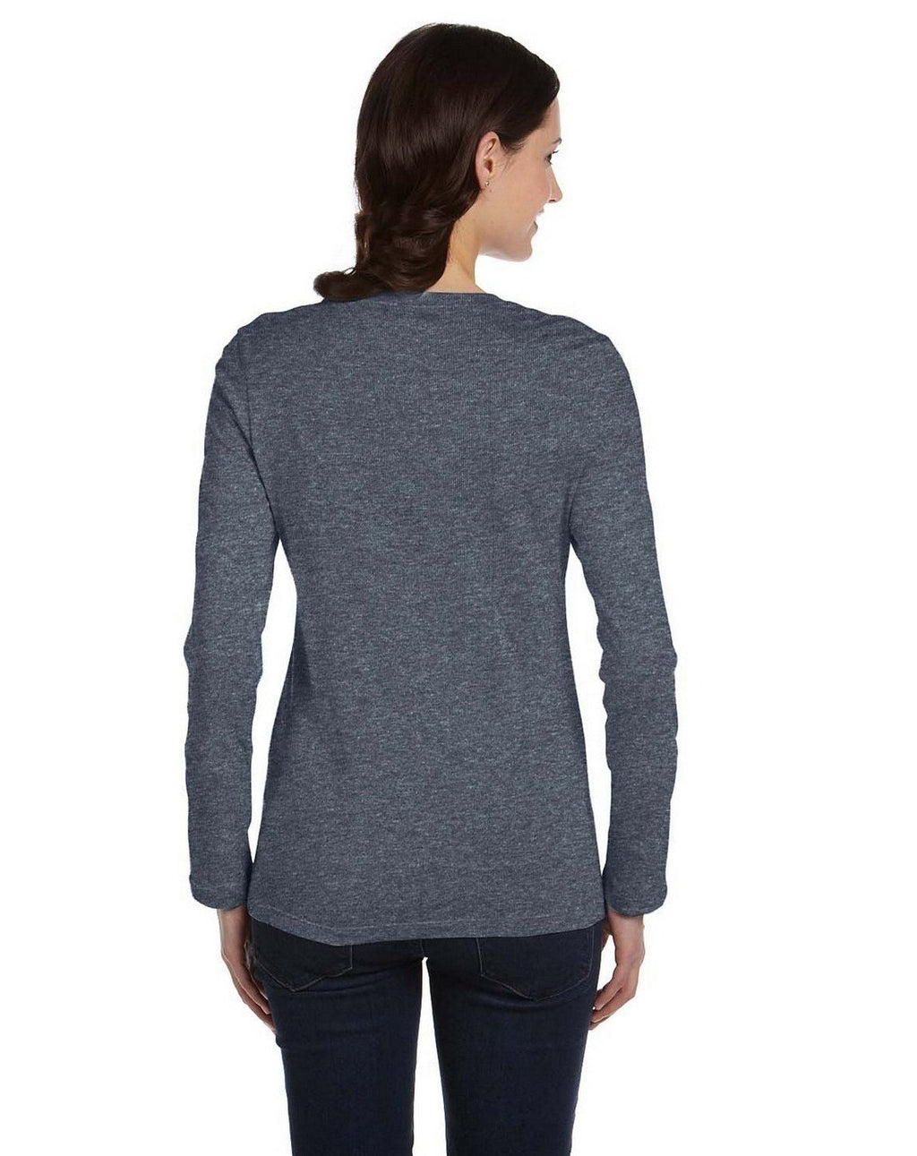Ladies Jersey Long-Sleeve T-Shirt - BLAcK - S(D0102H78KYT)