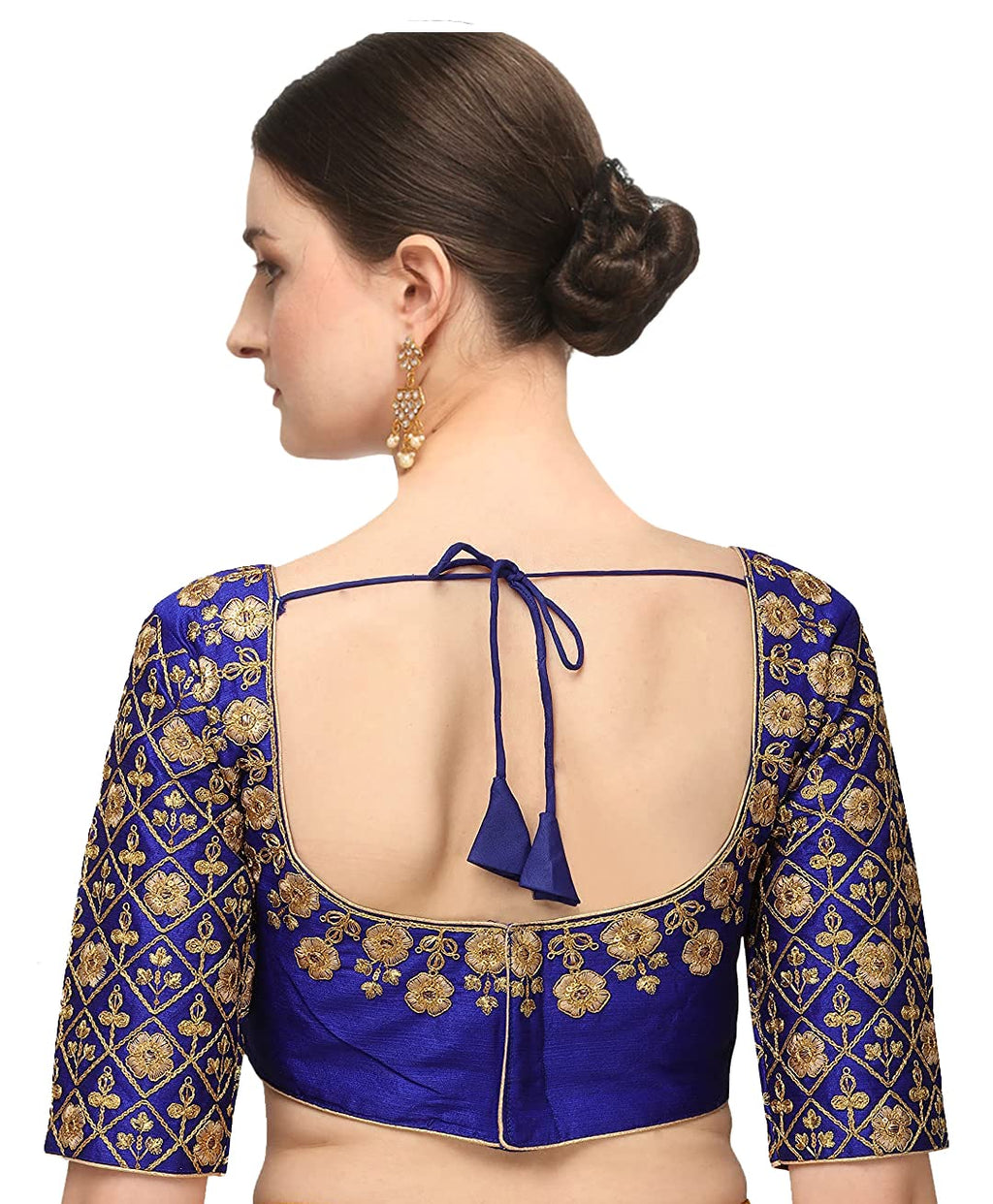 Pujia Mills Embroiderd Work Phantom Silk Readymade Blouse