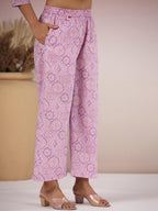 ANNI DESIGNER Women s Rayon Blend Kurta with Palazzo, purple, S