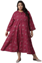 W For Woman Women, Cotton Persian Red All-Over Print Kurta_21Auw14025-115129_M