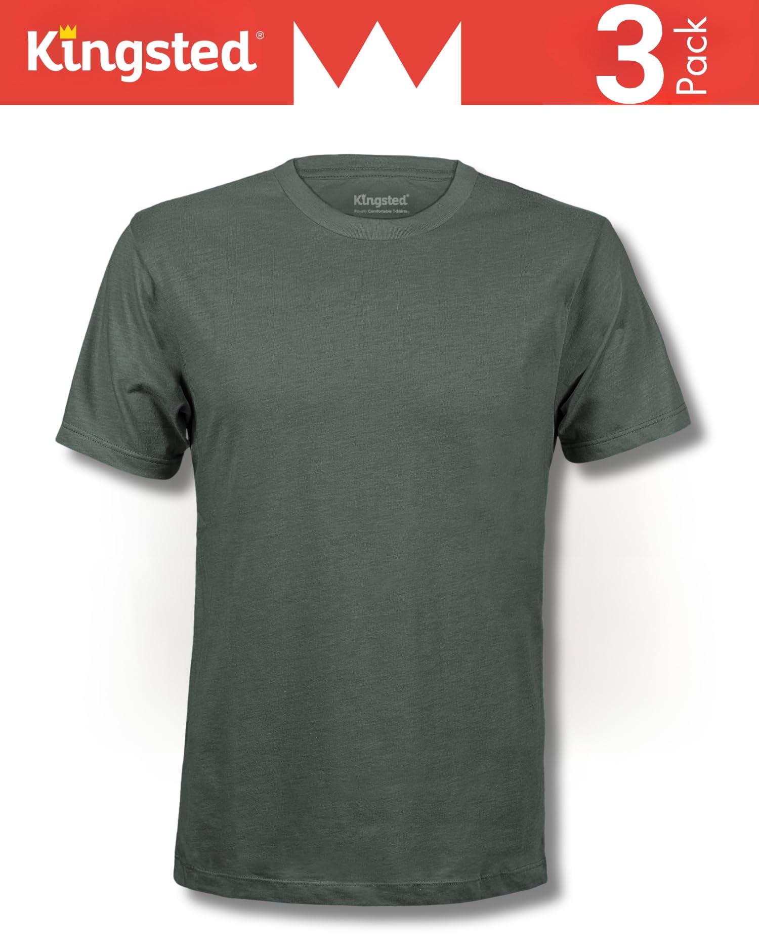 Kingsted Men's T-Shirts - Royally Comfortable - Super Soft Cotton Blend - Short Sleeve Tagless Crewneck - Plain Colored Classic