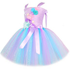 HJTT Mermaid Costume for Girls LED Light Up Little Mermaid Princess Tutu Dress Kids Halloween Birthday Party Gift Outfit (LED La