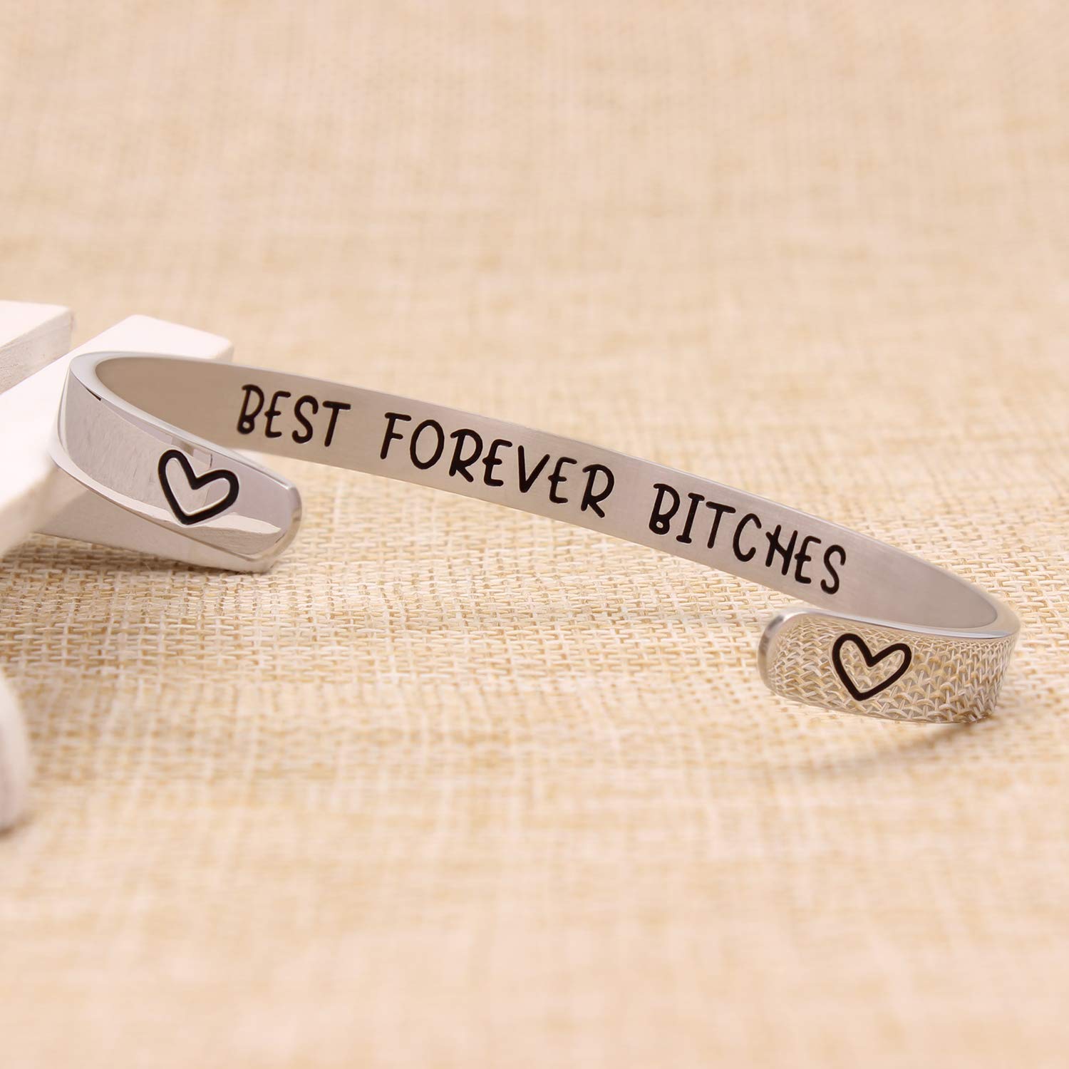 Btysun Friendship Bracelets Friend Christmas Gifts for Friends Cuff Bracelets for Women Xmas Gift Female Sister Coworker