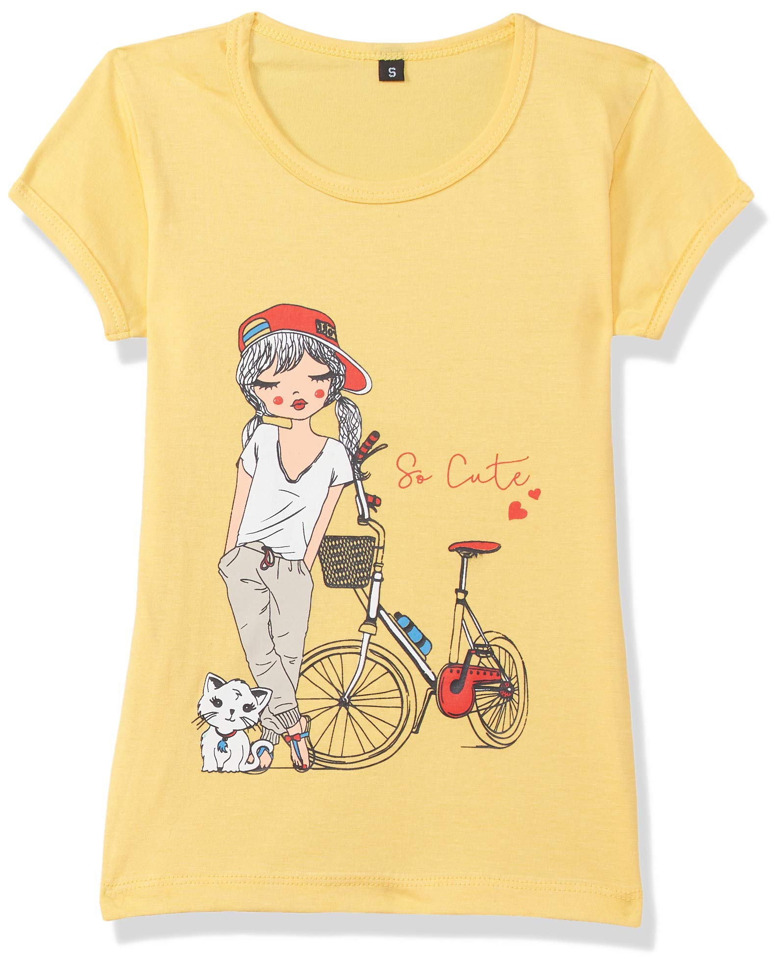 T2F Girls Cotton Regular Fit T-Shirt(Pack of 5)