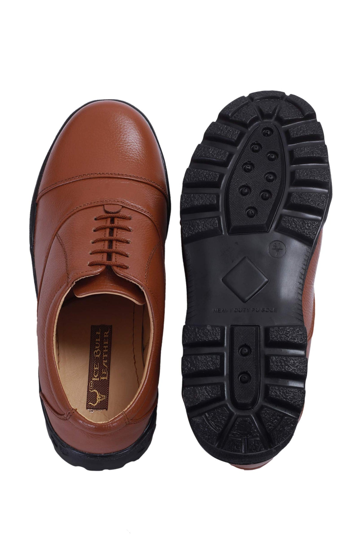 ICEBULL LEATHER JEF067 TAN Formal Police Shoes (10) 10