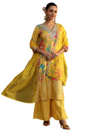 Libas Printed Silk blend Straight Kurta With Palazzos and Dupatta-401389XXL