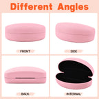 CHZZMS 2 PACK Large Hard Shell Sunglasses Case, Protective Case For Sunglasses and Eyeglasses (blue+pink)