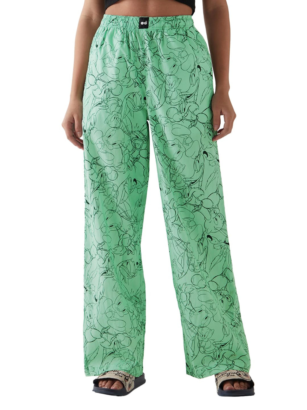 Bewakoof Womens All Over Printed Regular Fit Cotton-Poplin Pyjama_644693_Green_2XL