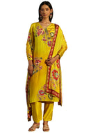 Libas Printed Silk Crepe Straight Kurta Set For Women (95086Axxl)