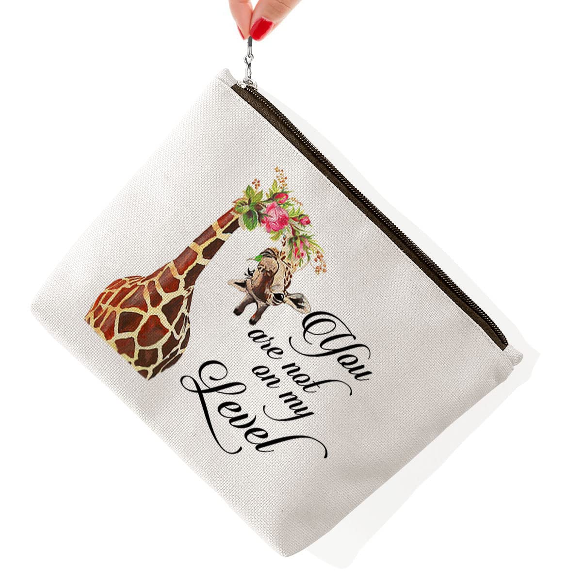 BiuNiuring Giraffe Gifts for Women, Giraffe Gifts for Giraffe Lovers, Funny Giraffe Makeup Bag, Cosmetic Bag, You Are Not on My 