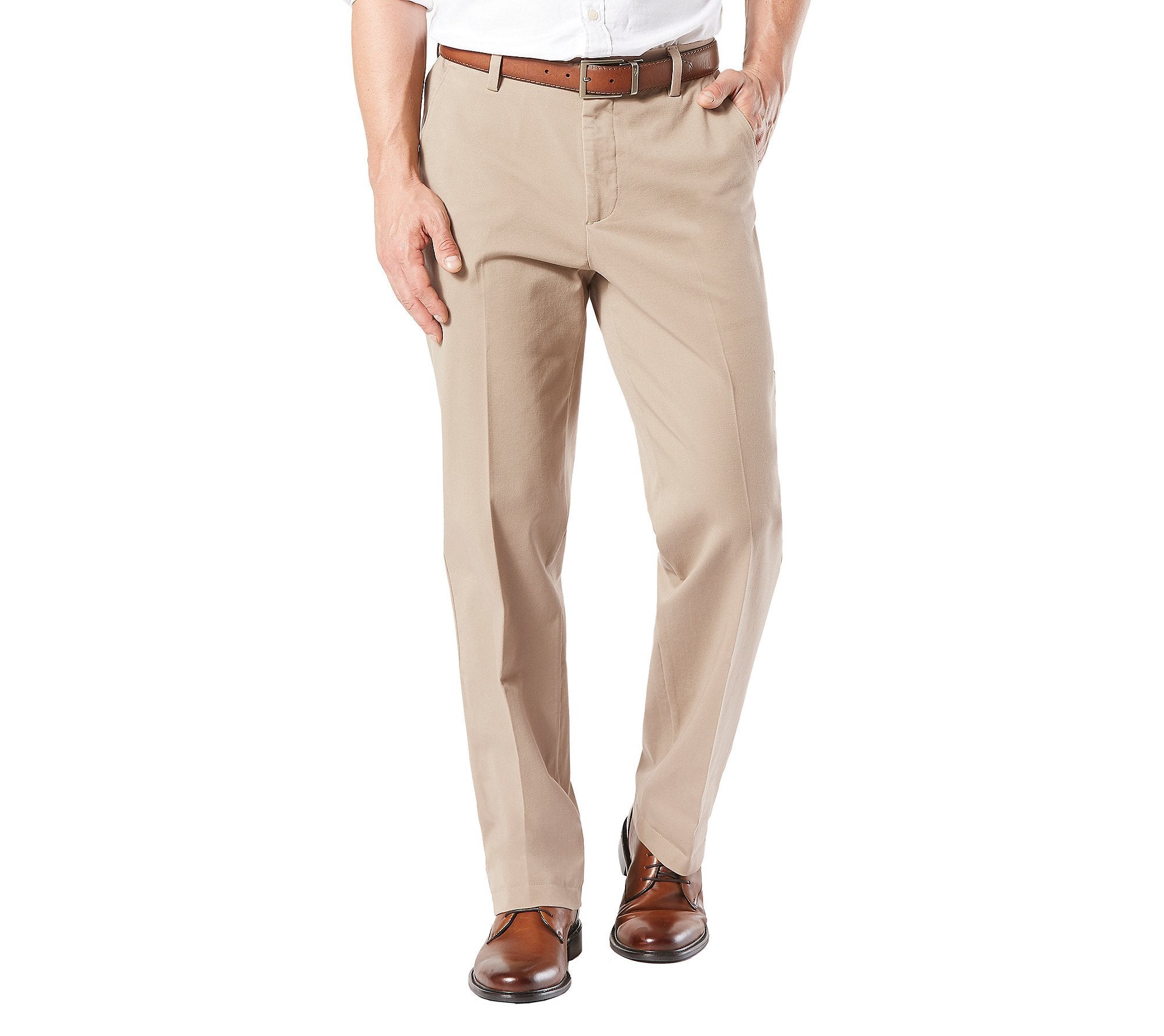 Dockers Men's Classic Fit Workday Khaki Smart 360 Flex Pants (Standard and Big & Tall), Safari Beige, 44W x 29L