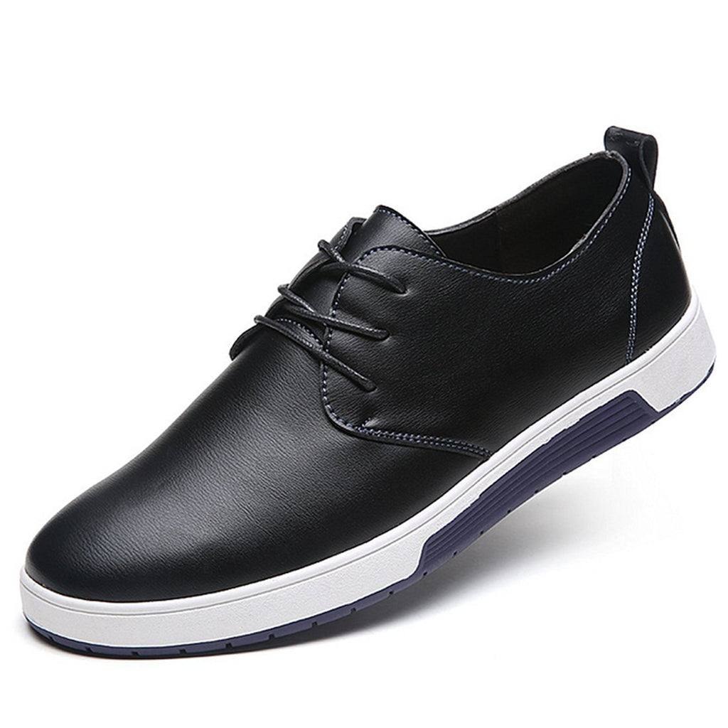 ZZHAP Men's Casual Oxford Shoes Breathable Flat Fashion Sneakers 02Black US 10