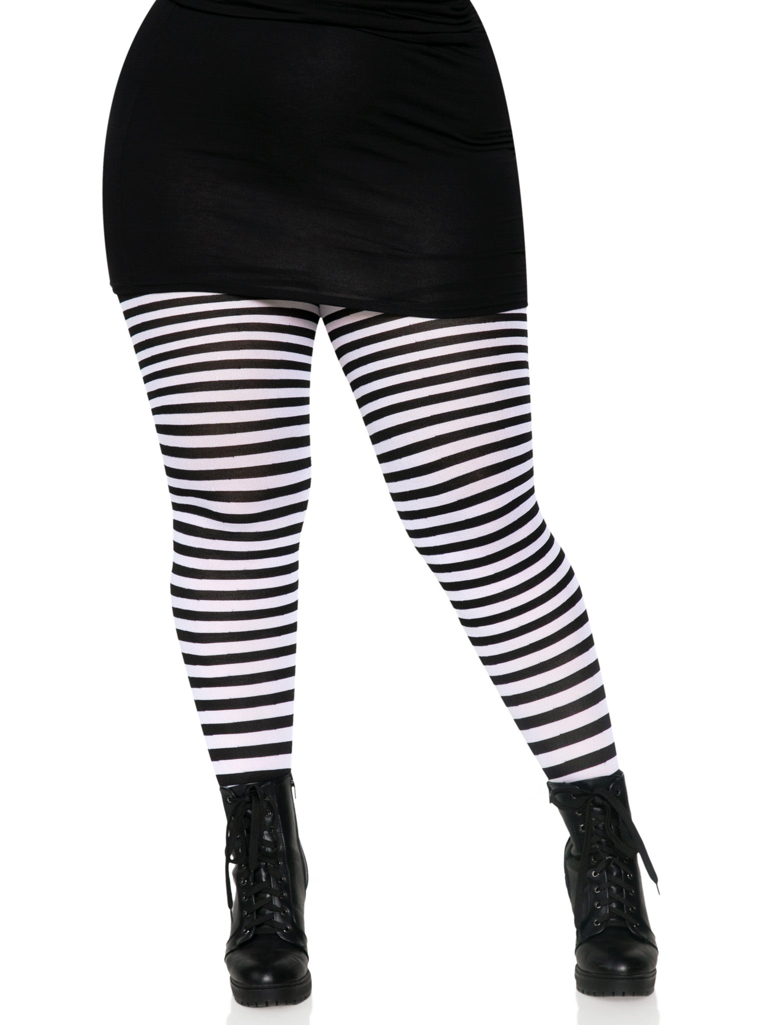Plus Size Stripe Tights PLUS S