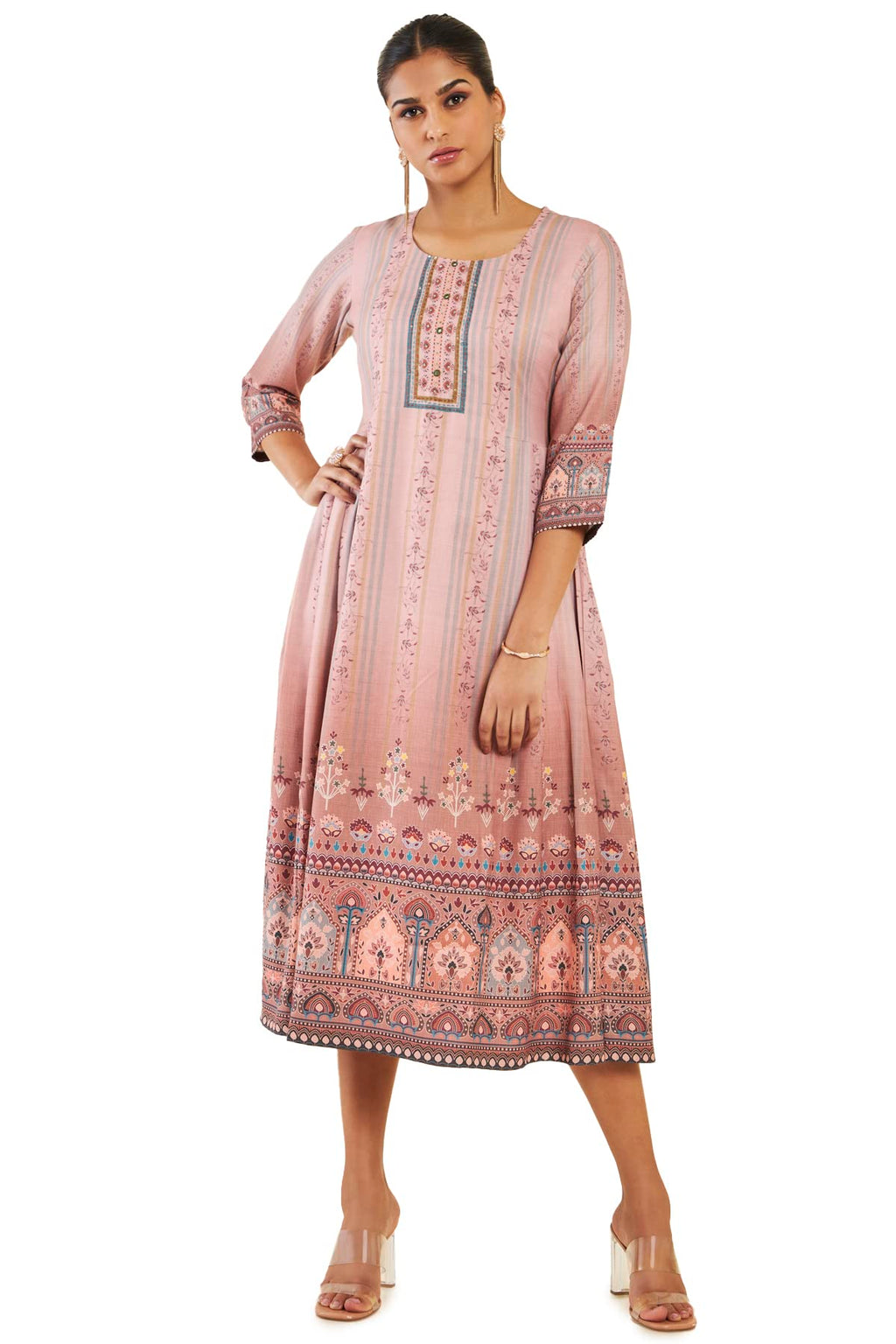 Soch Women'S Modal Regular Kurta (Ews3Ku0269B_Peach