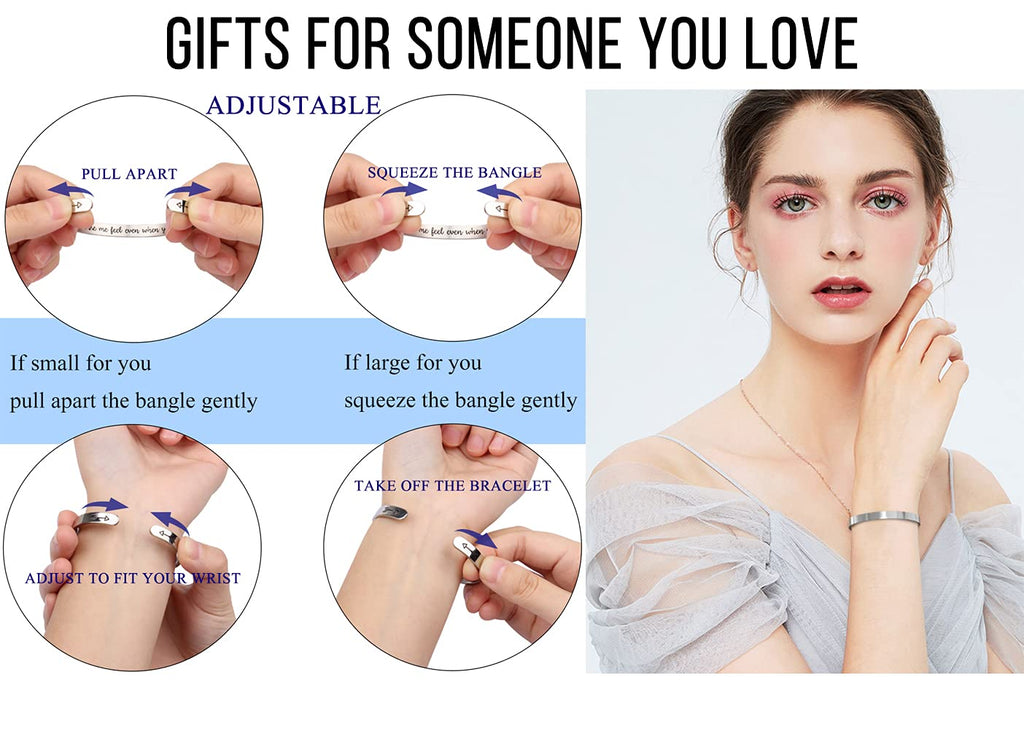 Best Friend Bestie Gifts for Women Friend Bracelet Bff Teen Girl Gifts Gratitude Quotes Engraved Sister Christmas Gift Brithday