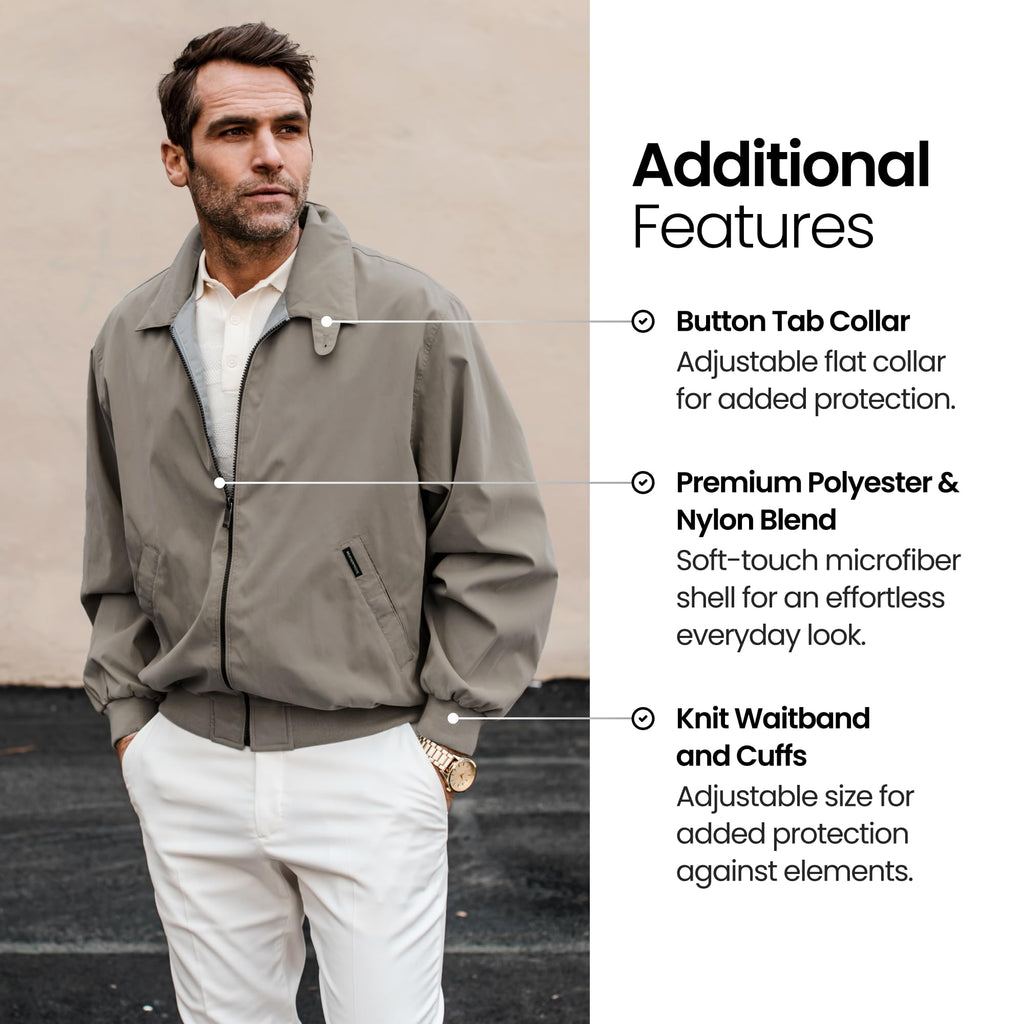 Weatherproof Men's Golf Jacket - Lightweight Windbreaker, Water-Resistant Microfiber Shell, Perfect for Golf & Casual Wear, Will