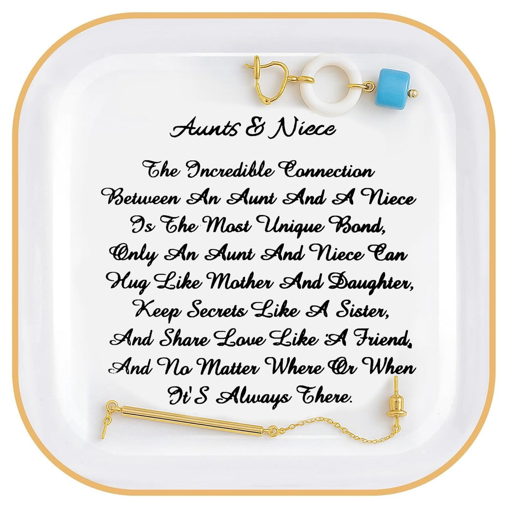 PUDDING CABIN Aunt Gifts from Niece, Aunts&Niece    Trinket Dish Ring Holder Gifts for Aunt Christmas Aunts Birthday, Mother's D