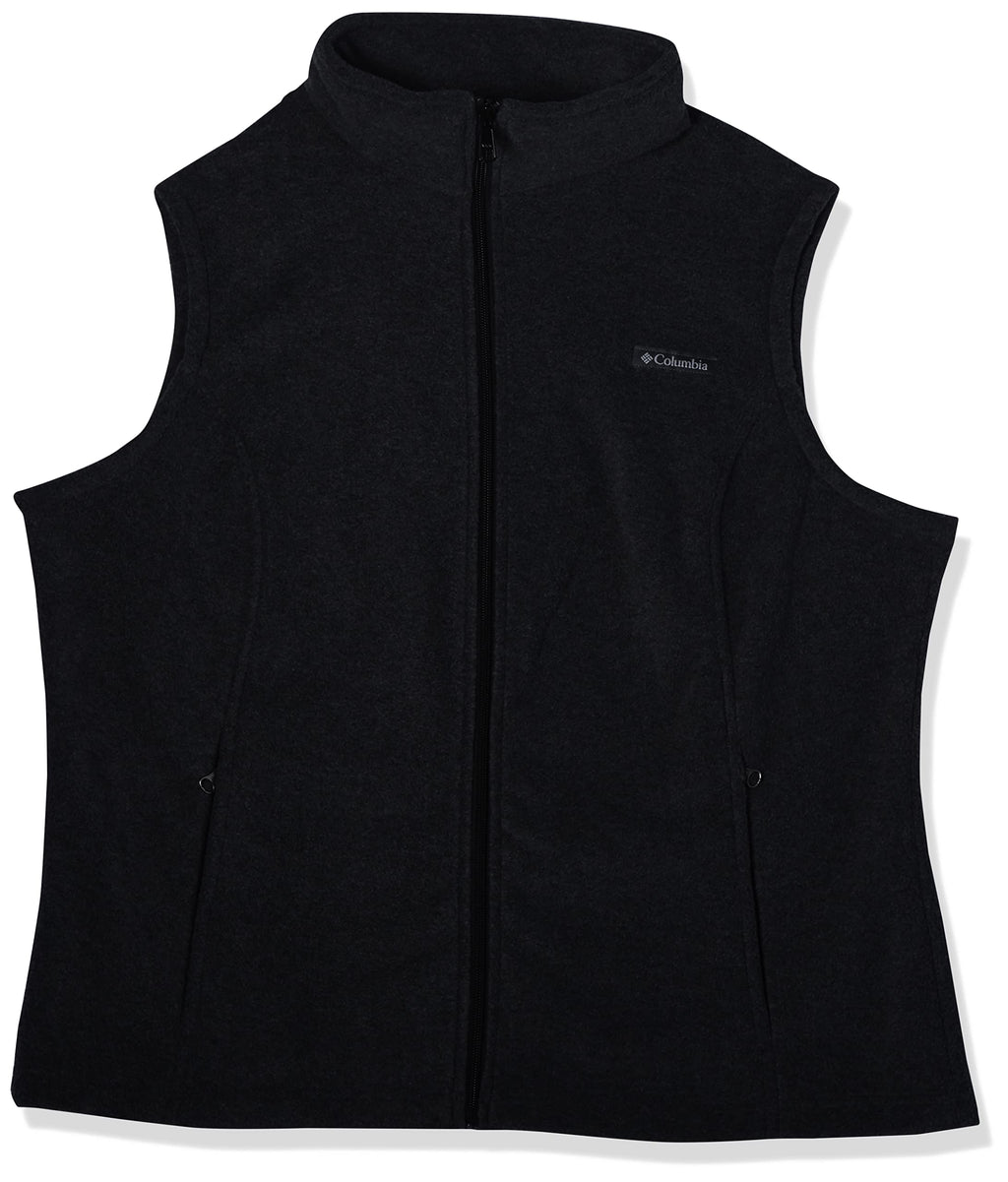 columbia Womens Benton Springs Vest, charcoal Heather, 1X Plus