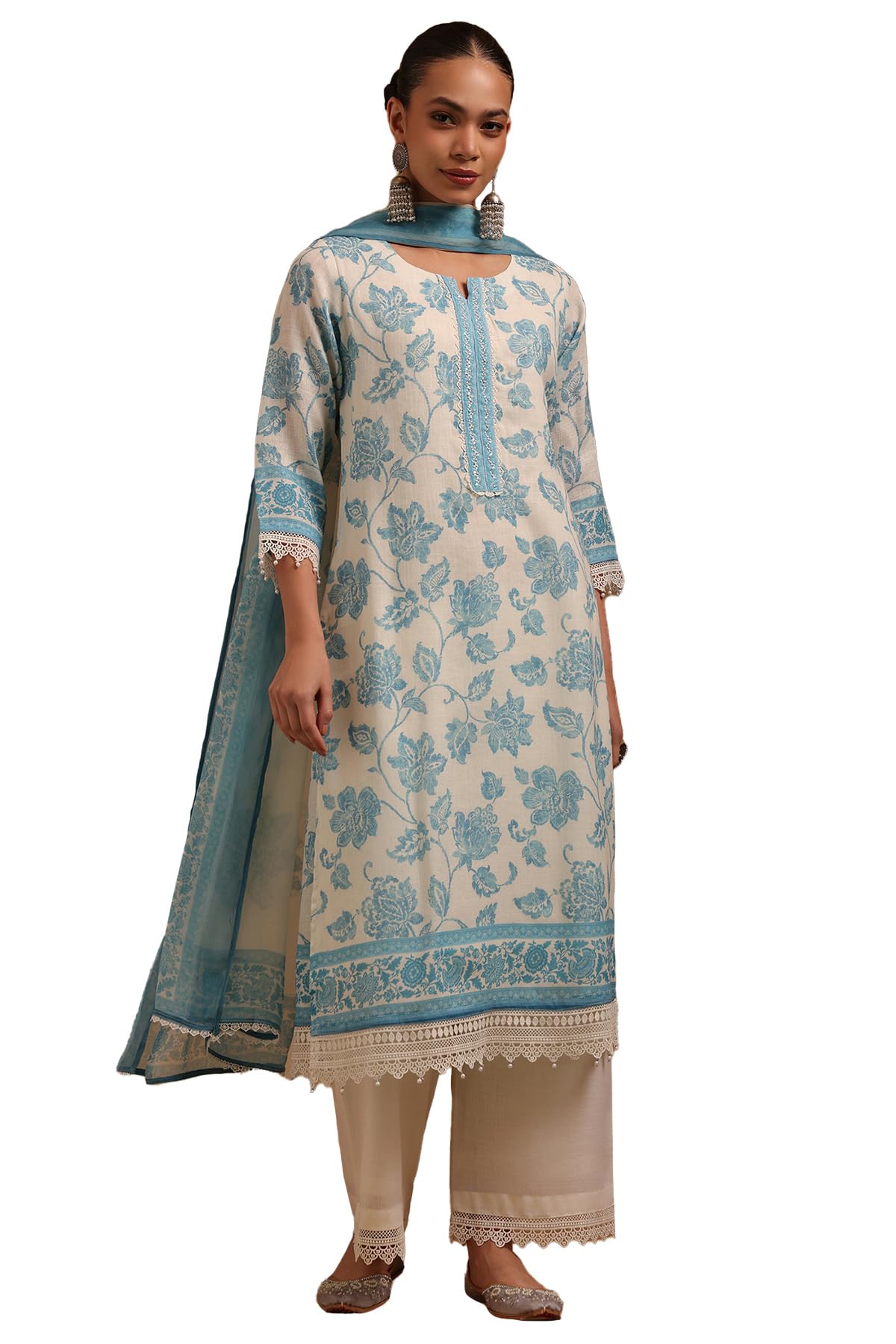 Soch Women Linen Printed Salwar Suit Set