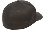 Flexfit Mens Cotton Twill Fitted Baseball Cap, Black, Large-X-Large US