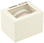 Anne Klein Women's Premium Crystal Accented Rose Gold-Tone Charm Bracelet Watch