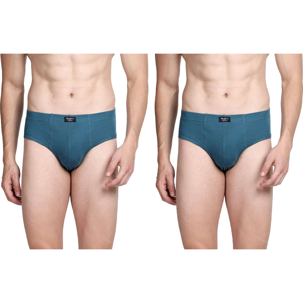 Pepe Jeans Innerwear MenS Cotton Brief (Pack Of 1) (Clb01_Cyan_M)