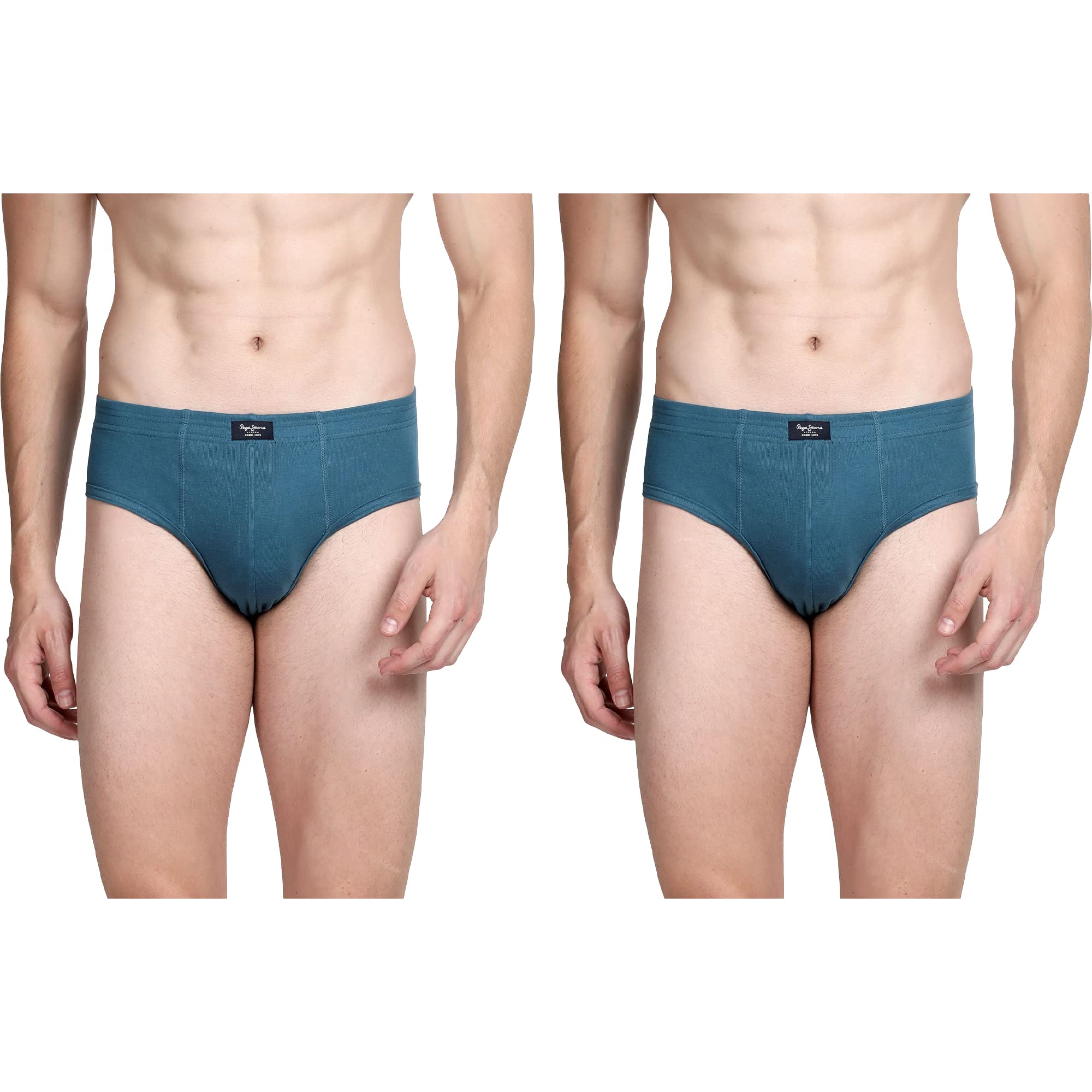 Pepe Jeans Innerwear MenS Cotton Brief (Pack Of 1) (Clb01_Cyan_M)