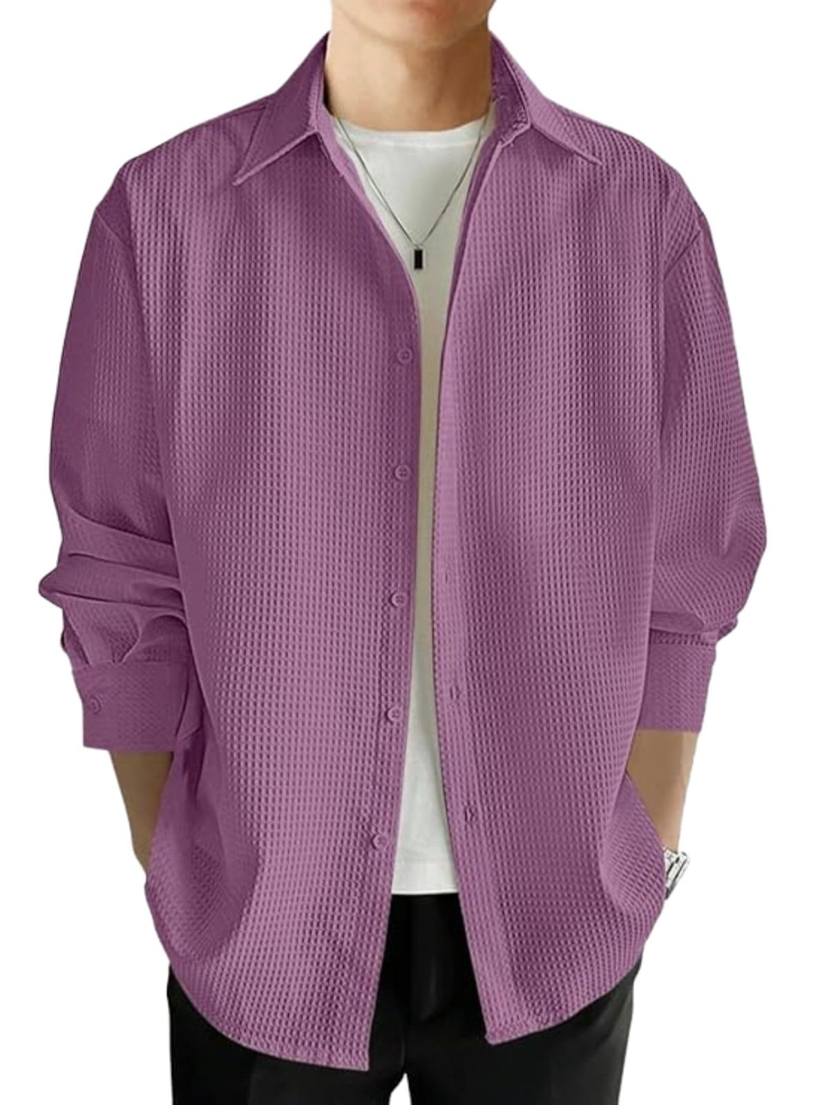 Leriya Fashion MenS Regular Fit Shirt (Lf-Ms-6271_Purple