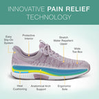 Orthofeet Women's Orthopedic Rose Knit Kita Hands-Free Sneakers, Size 7.5