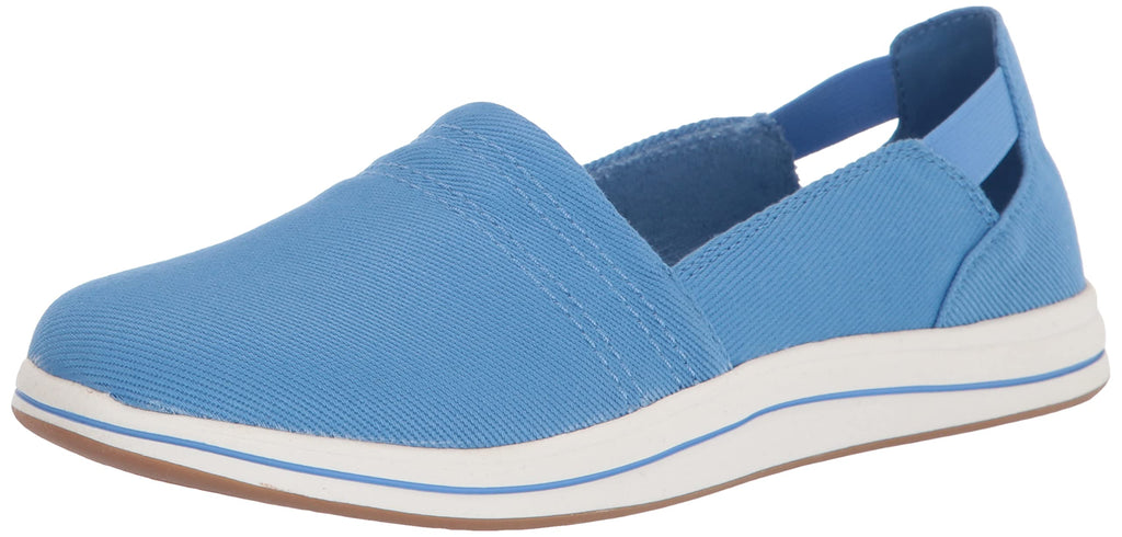 Clarks Women's Breeze Step Loafer, Blue Canvas, 8