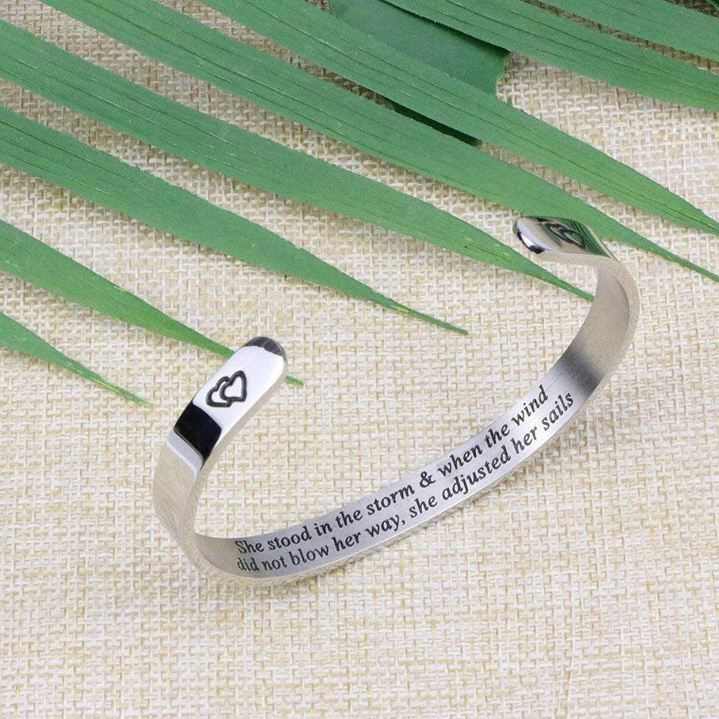 JoycuFF Inspirational Gifts for Women Encouragement Bracelets Birthday Gift Ideas Uplifting Message Engraved Personalized Stainl