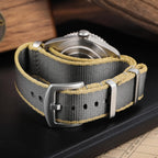 watchdives Nylon Watch Band 20mm 22mm Multicolor Replacement Watch Straps for Men Women (A8 Yellow Gray, 20mm)