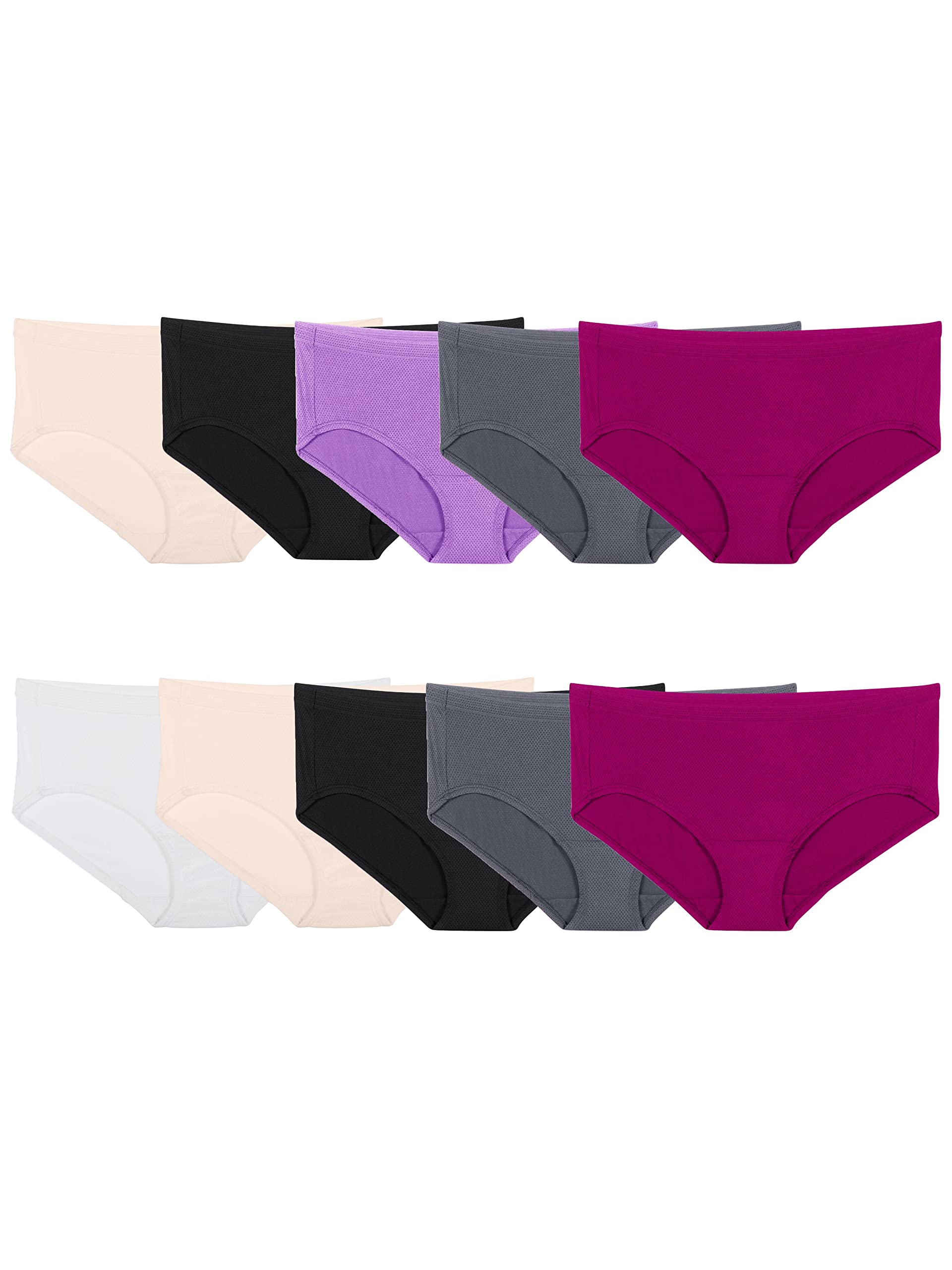 Fruit of the Loom Women's Breathable Underwear, Moisture Wicking Keeps You Cool & Comfortable, Available Size, Micro Mesh Hipste