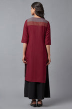 W For Woman Cotton Dobby Placket Kurta For Women